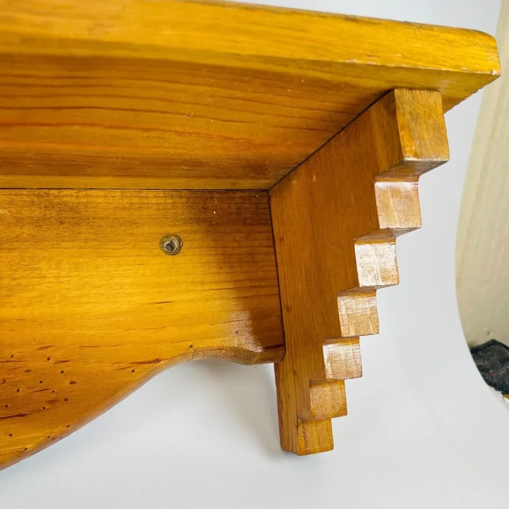 Vtg Wood Wall Shelf Coyote Cutout Country Farmhouse Cottagecore Southwest 18x5